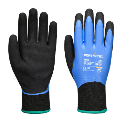AP01 Cold 13 Latex Aqua Glove Blue/Black Size XXLrg (11)